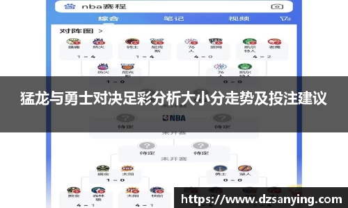 猛龙与勇士对决足彩分析大小分走势及投注建议